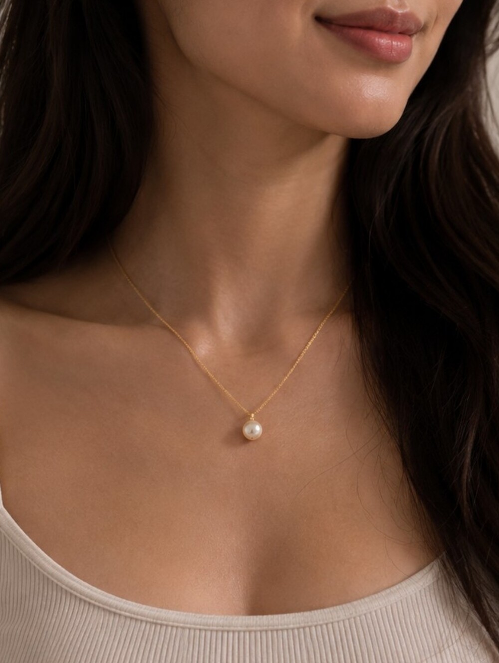 Country Road Gold-Plated Pearl Pendant Necklace – Minimalist & Elegant